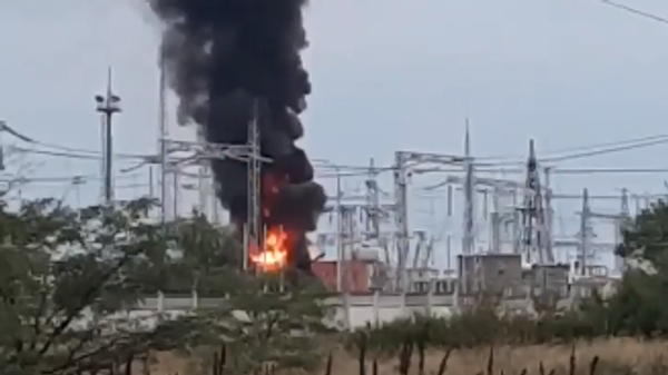Пожар на электростанции в Джанкойском районе Крыма