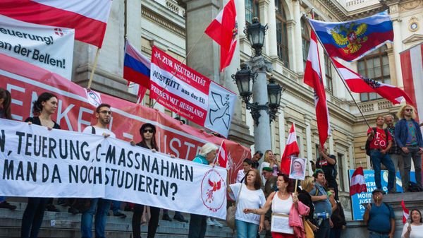Акция протеста против инфляции в Вене
