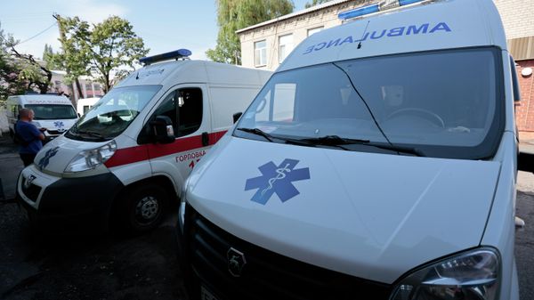 Работа бригады скорой помощи в Горловке