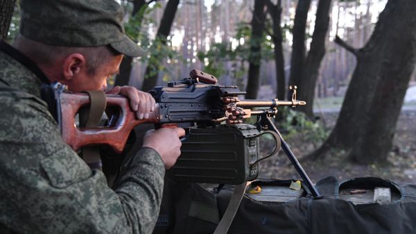 Казачьи подразделения в районе Красного Лимана в ДНР