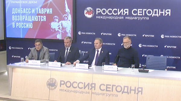 Сенатор Игорь Морозов на пресс-конференции издания Украина.ру