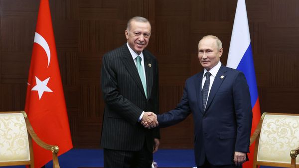 Президент РФ В. Путин встретился с президентом Турции Р. Т. Эрдоганом