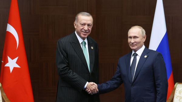 Президент РФ В. Путин встретился с президентом Турции Р. Т. Эрдоганом Президент РФ В. Путин встретился с президентом Турции Р. Т. Эрдоганом