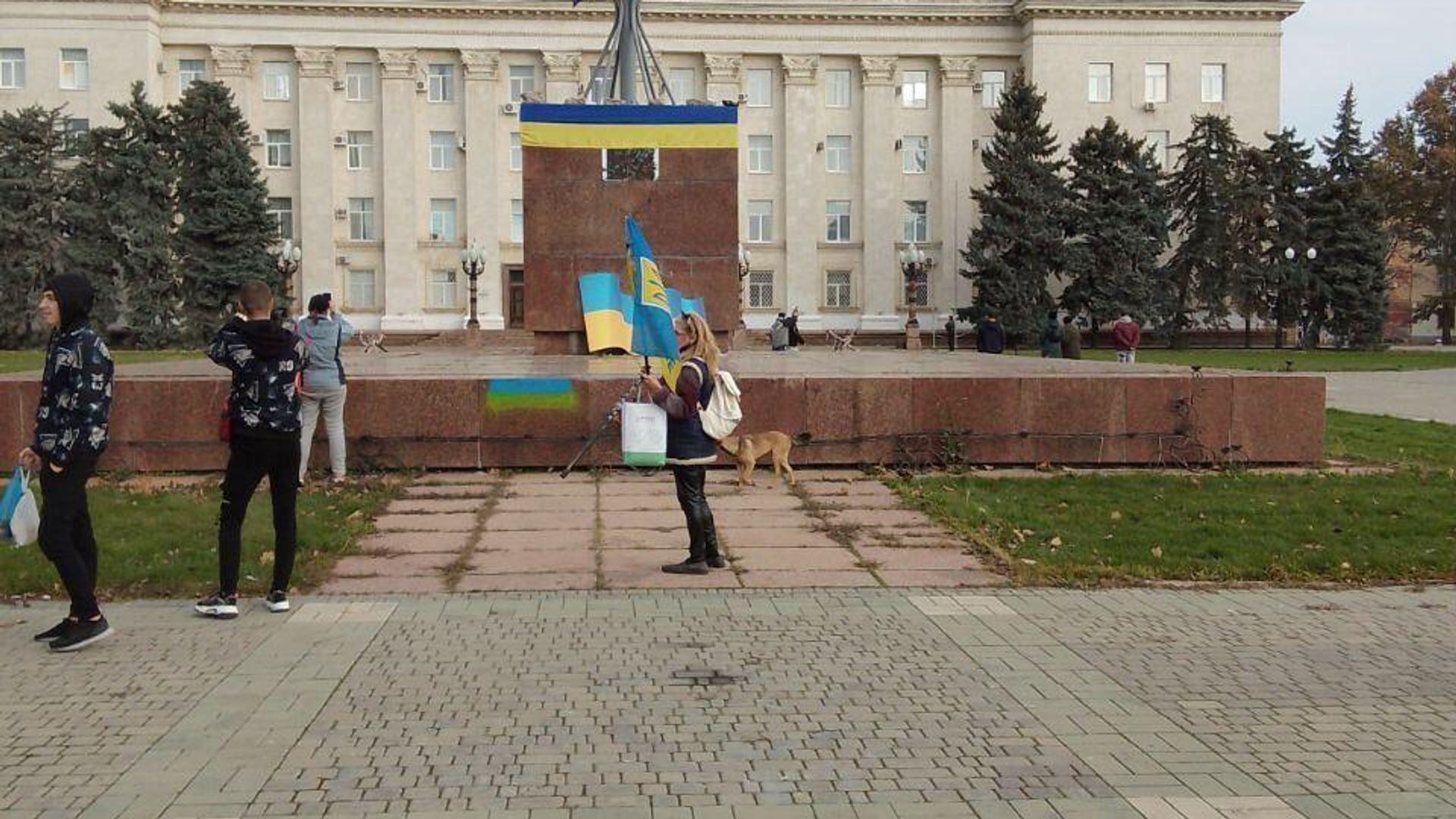 украинские флаги в Херсоне 11 ноября - РИА Новости, 1920, 11.11.2022