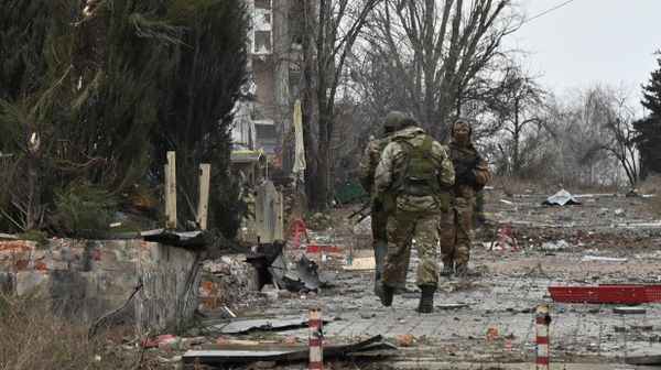 Бойцы ЧВК Вагнер в освобожденном Соледаре