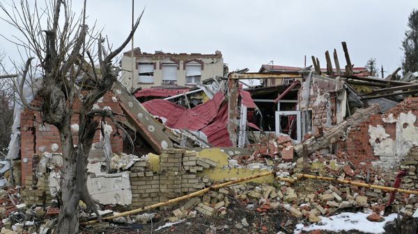Разрушения в Марьинке Донецкой народной республики