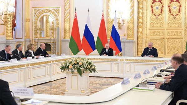 Заседание Высшего госсовета Союзного государства с участием В. Путина и А. Лукашенко
