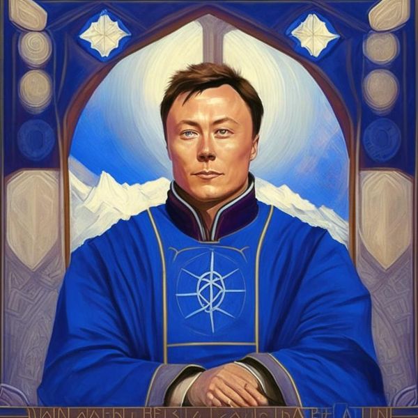 Илон Маск, рисунок ИИ