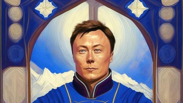 Илон Маск, рисунок ИИ