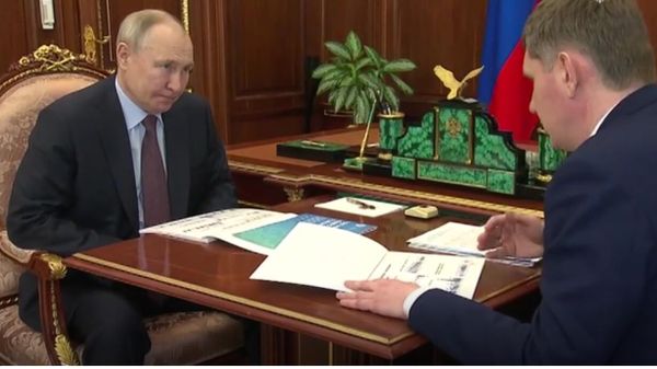 Глава Минэкономразвития Максим Решетников на встрече с Владимиром Путины 04.05