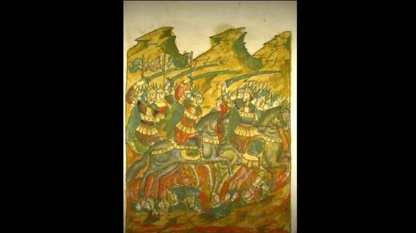 Битва на Калке. Миниатюра Лицевого свода XVI века