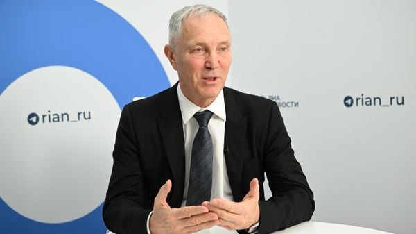 Владимир Сальдо, временно исполняющий обязанности Губернатора Херсонской области ПМЭФ-2023. Стенд РИА Новости
