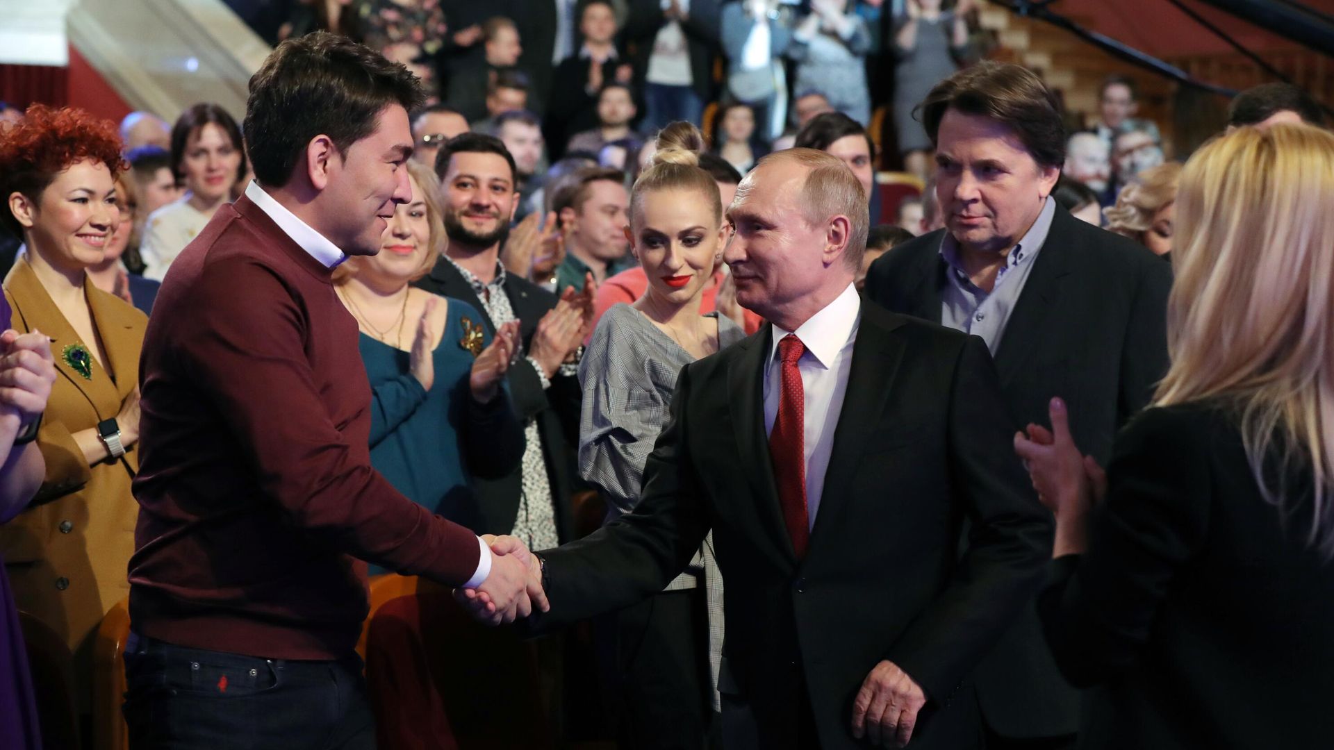 Президент РФ В. Путин посетил 1/8 финала высшей лиги КВН Президент РФ В. Путин посетил 1/8 финала высшей лиги КВН - РИА Новости, 1920, 14.09.2023