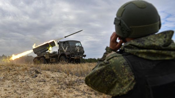 Боевая работа РСЗО Град на Херсонском направлении