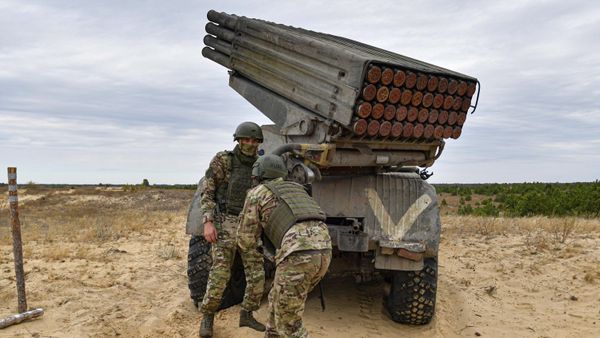 Боевая работа РСЗО Град на Херсонском направлении
