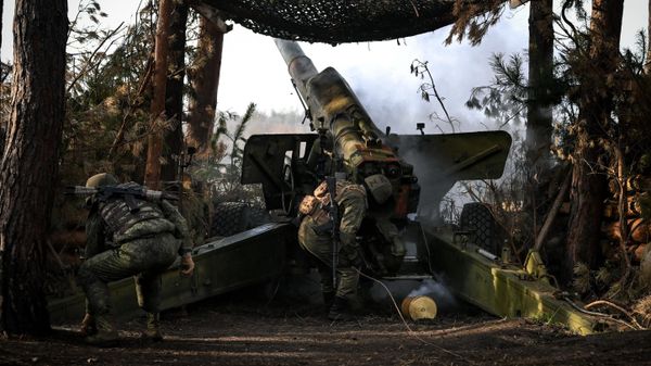 Боевая работа 152-мм пушки 2А3б Гиацинт-Б на Краснолиманском направлении СВО