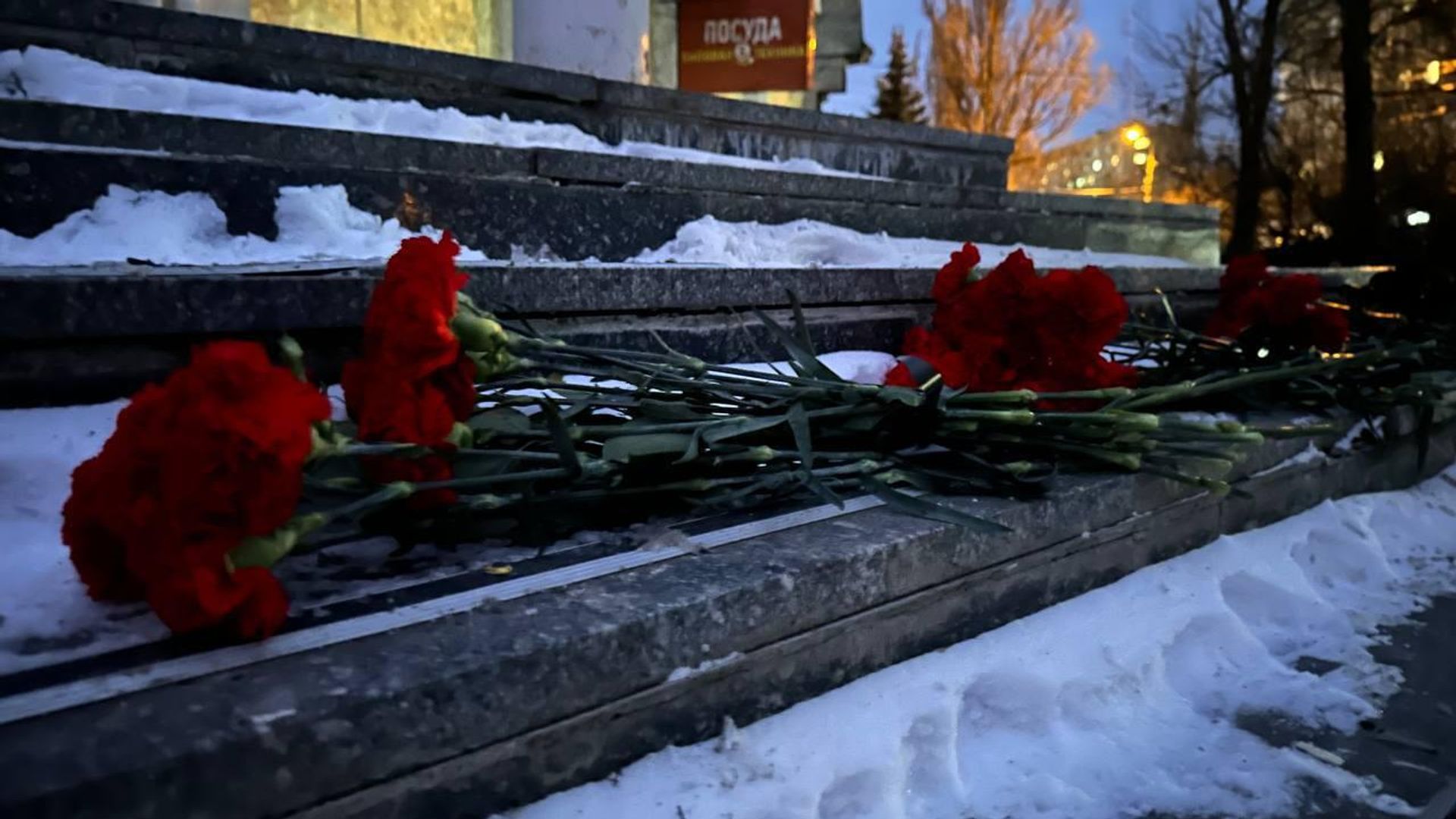 цветы на месте удара ВСУ по микрорайону Текстильщик в Донецке - РИА Новости, 1920, 22.01.2024