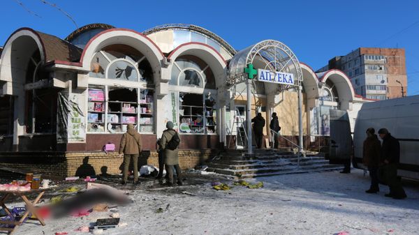 Последствия обстрела Донецка