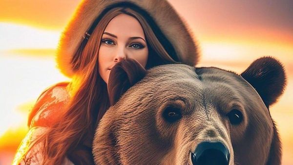Медведь и женщина
