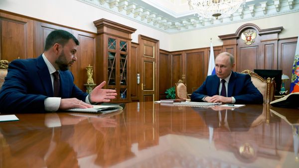 Президент РФ В. Путин встретился с главой ДНР Д. Пушилиным