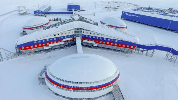 Российская военная база Арктический трилистник на острове Земля Александры архипелага Земля Франца-Иосифа
