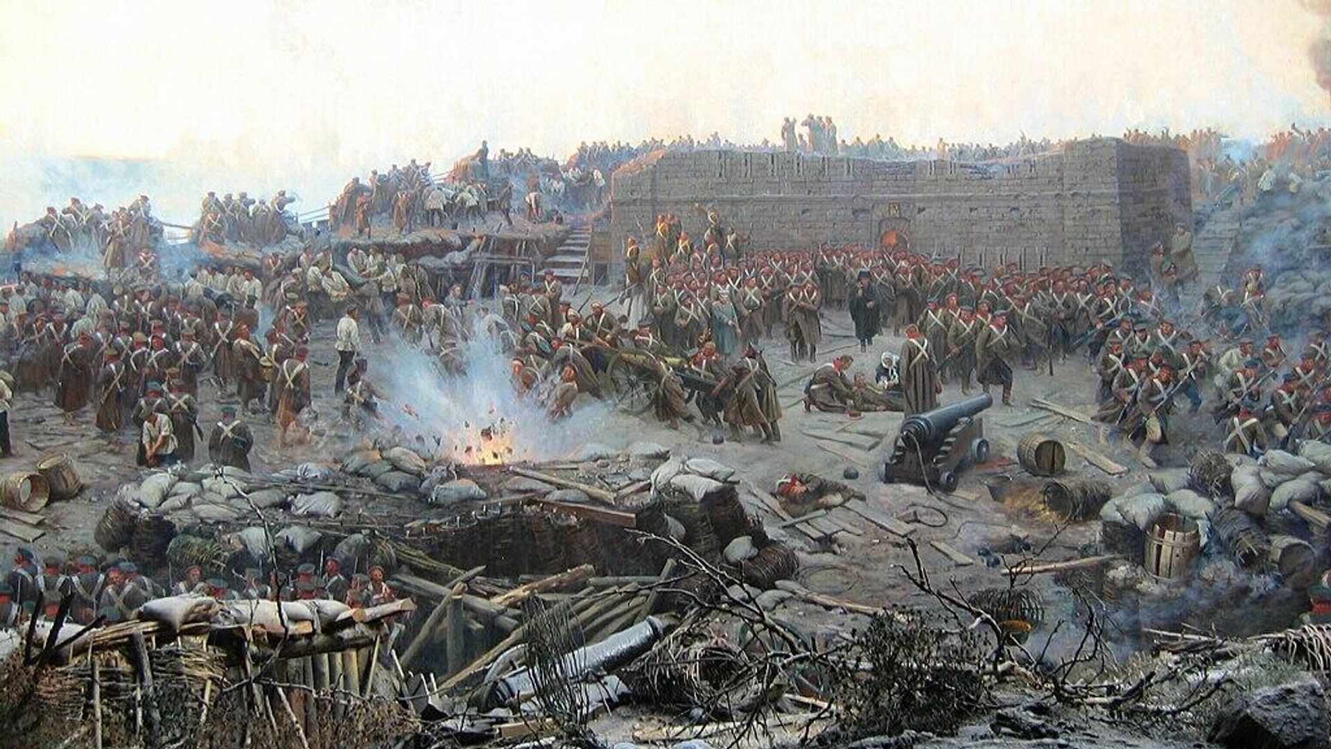 Панорама Оборона Севастополя (фрагмент) Панорама Оборона Севастополя (фрагмент) - РИА Новости, 1920, 26.09.2024