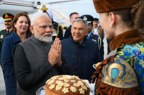 Фотохост-агентство brics-russia2024.ru, Премьер-министр Индии Нарендра Моди, прибывший для участия в XVI саммите БРИКС 
