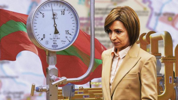 Коллаж: Майя Санду, Приднестровье, флаг, газ 