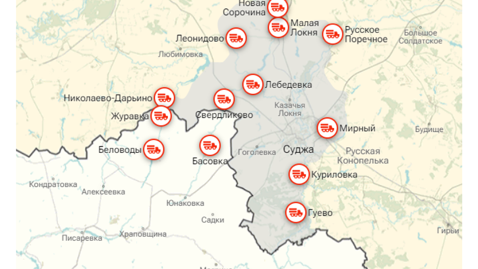 Карта Курской и Сумской областей - РИА Новости, 1920, 17.12.2024