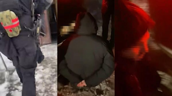 Скриншот видео, кадры задержания гражданина Узбекистана, подозреваемого в теракте, в результате которого погиб начальник войск радиационной, химической и биологической защиты Вооруженных сил  России генерал-лейтенант Игорь Кириллов