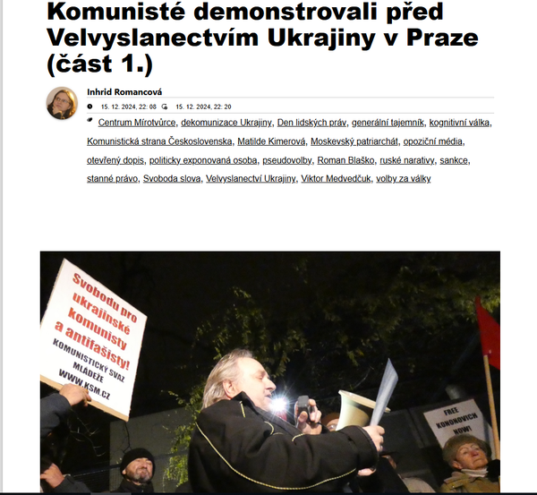 Ингрид Романцова пишет о протесте против нарушения прав человека на Украине