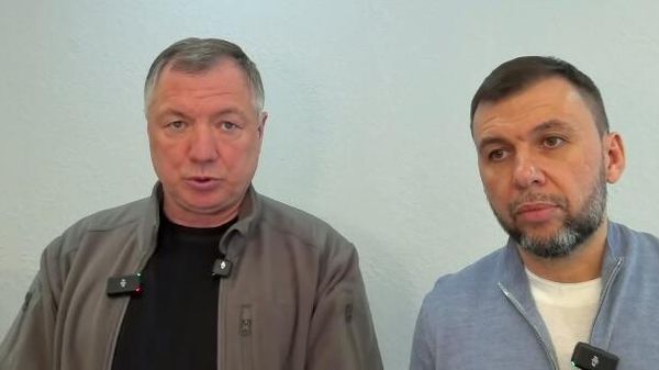 глава ДНР Денис Пушилин и зампред правительства РФ Марат Хуснуллин