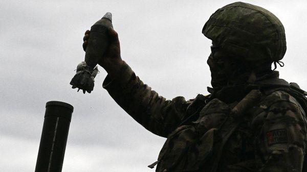Боевая работа минометного расчета группировки войск Север в Курской области