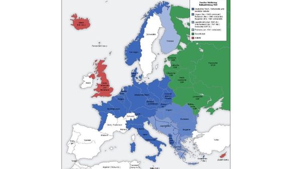 Карта Европы в 1941 году Карта Европы в 1941 году
