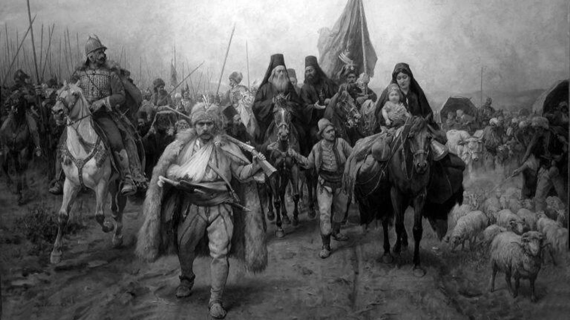 Картина сербского художника Пая Йовановича Переселение сербов - РИА Новости, 1920, 20.07.2025