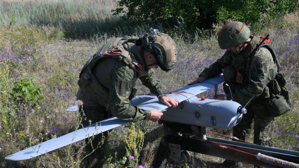 Боевая работа расчета БПЛА Орлан-10 группировки войск Центр