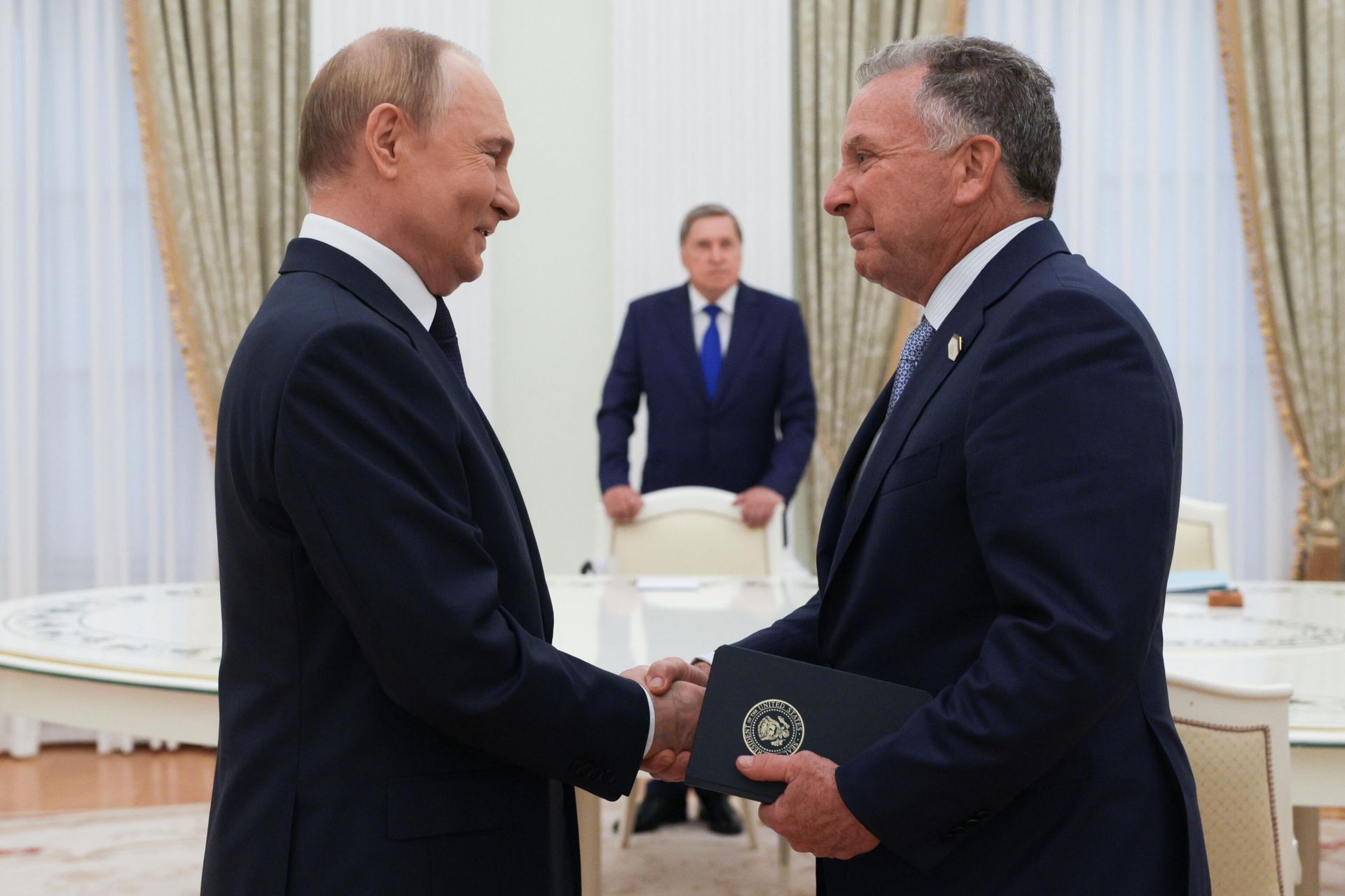 Президент Владимир Путин встретился со спецпосланником президента США по Ближнему Востоку Стивеном Уиткоффом Президент Владимир Путин встретился со спецпосланником президента США по Ближнему Востоку Стивеном Уиткоффом - РИА Новости, 1920, 22.10.2025