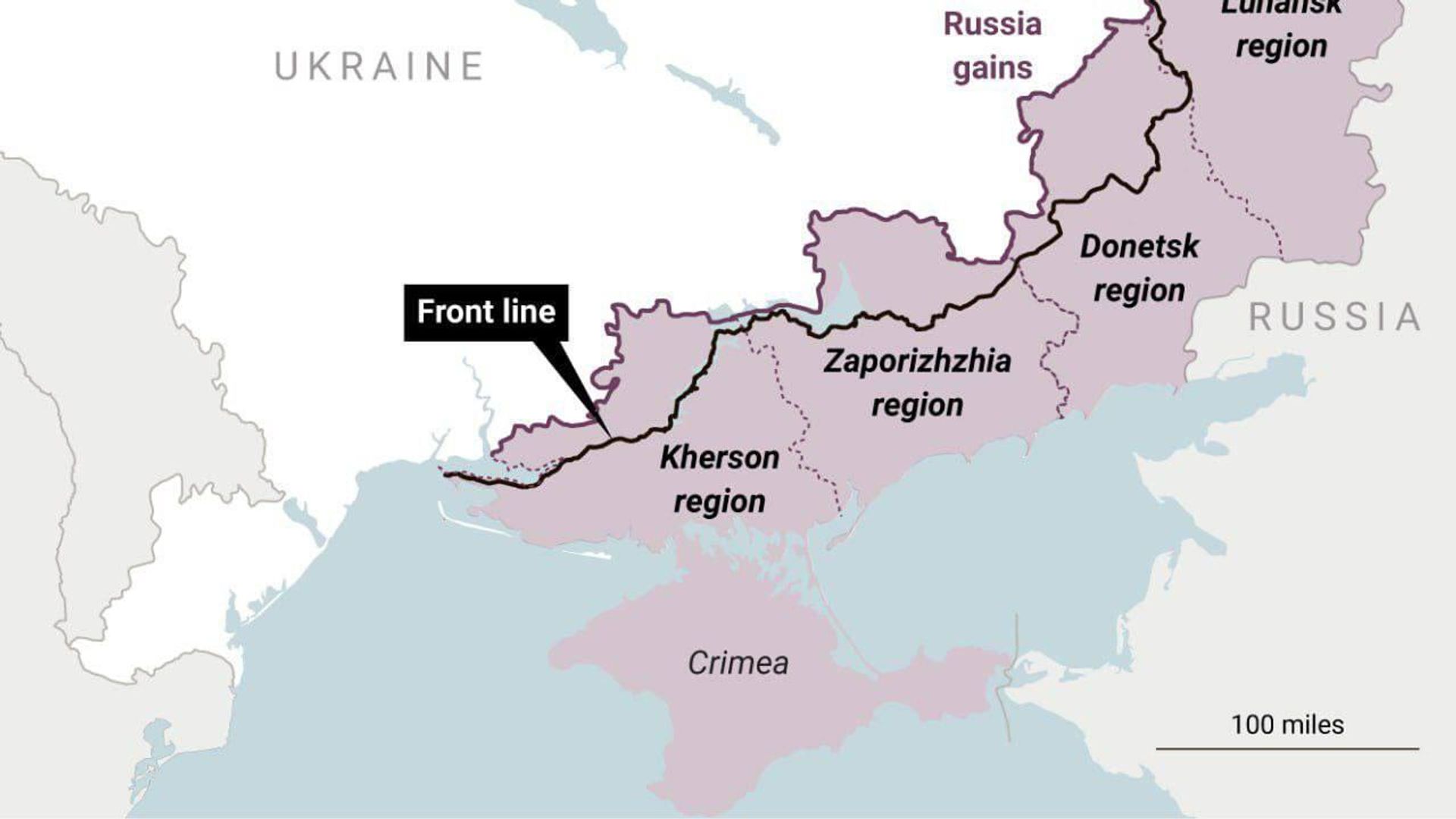 Один из вариантов линии разграничения между Украиной и Россией по версии The Times Один из вариантов линии разграничения между Украиной и Россией по версии The Times - РИА Новости, 1920, 13.08.2025