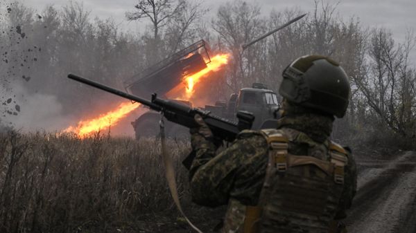 Боевая работа РСЗО Град группировки Центр