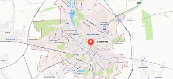 Елизаветград, Кропивницкий и Кировоград на Яндекс-картах