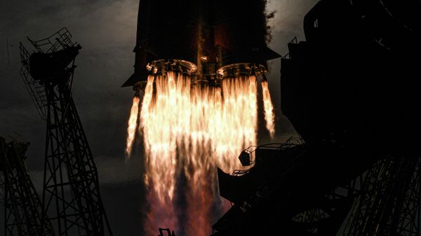 Запуск пилотируемого корабля Союз МС-28 с космодрома Байконур