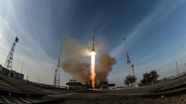 Запуск пилотируемого корабля Союз МС-28 с космодрома Байконур