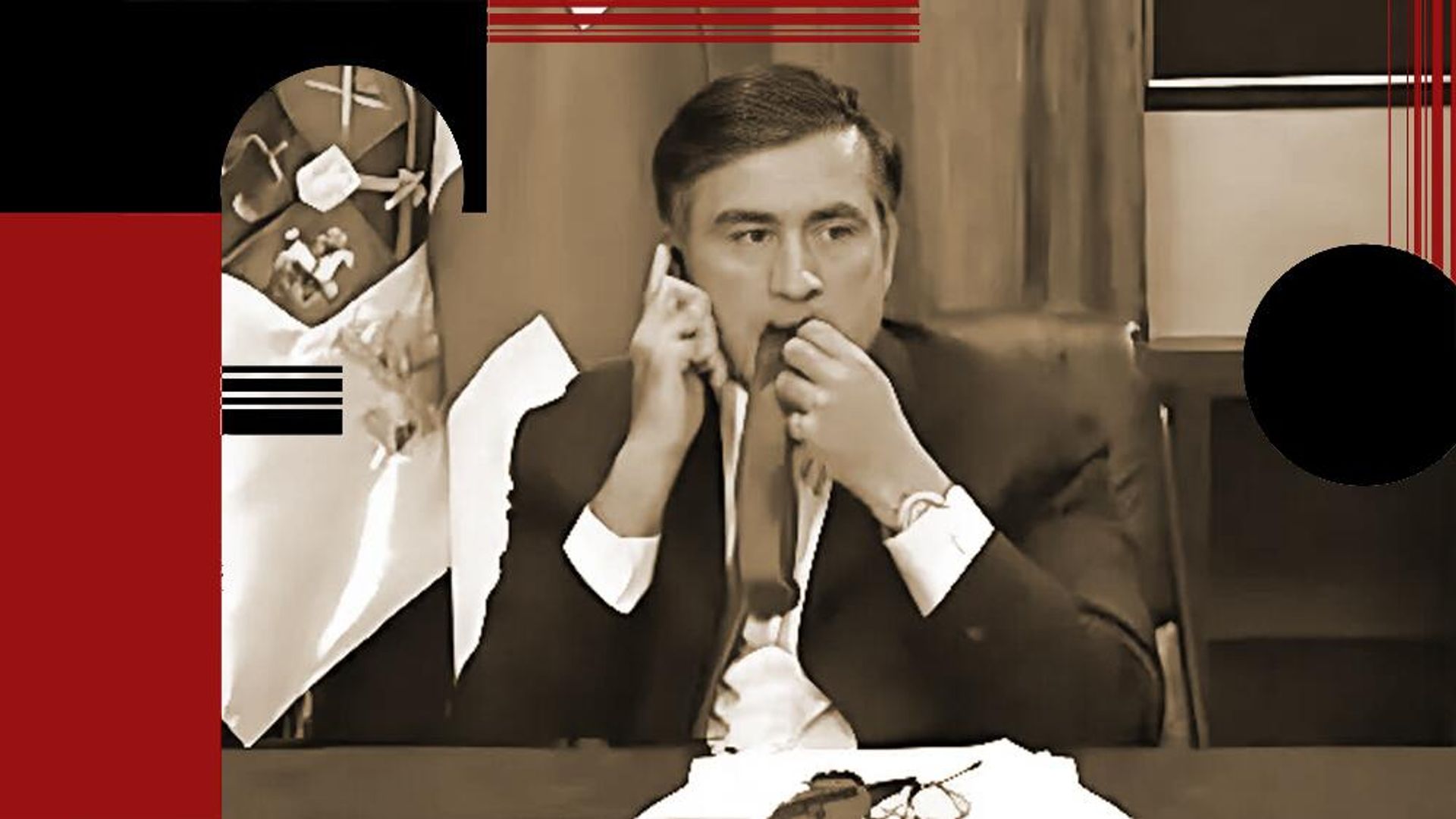 Саакашвили и галстук. Август 2008 - РИА Новости, 1920, 20.10.2024