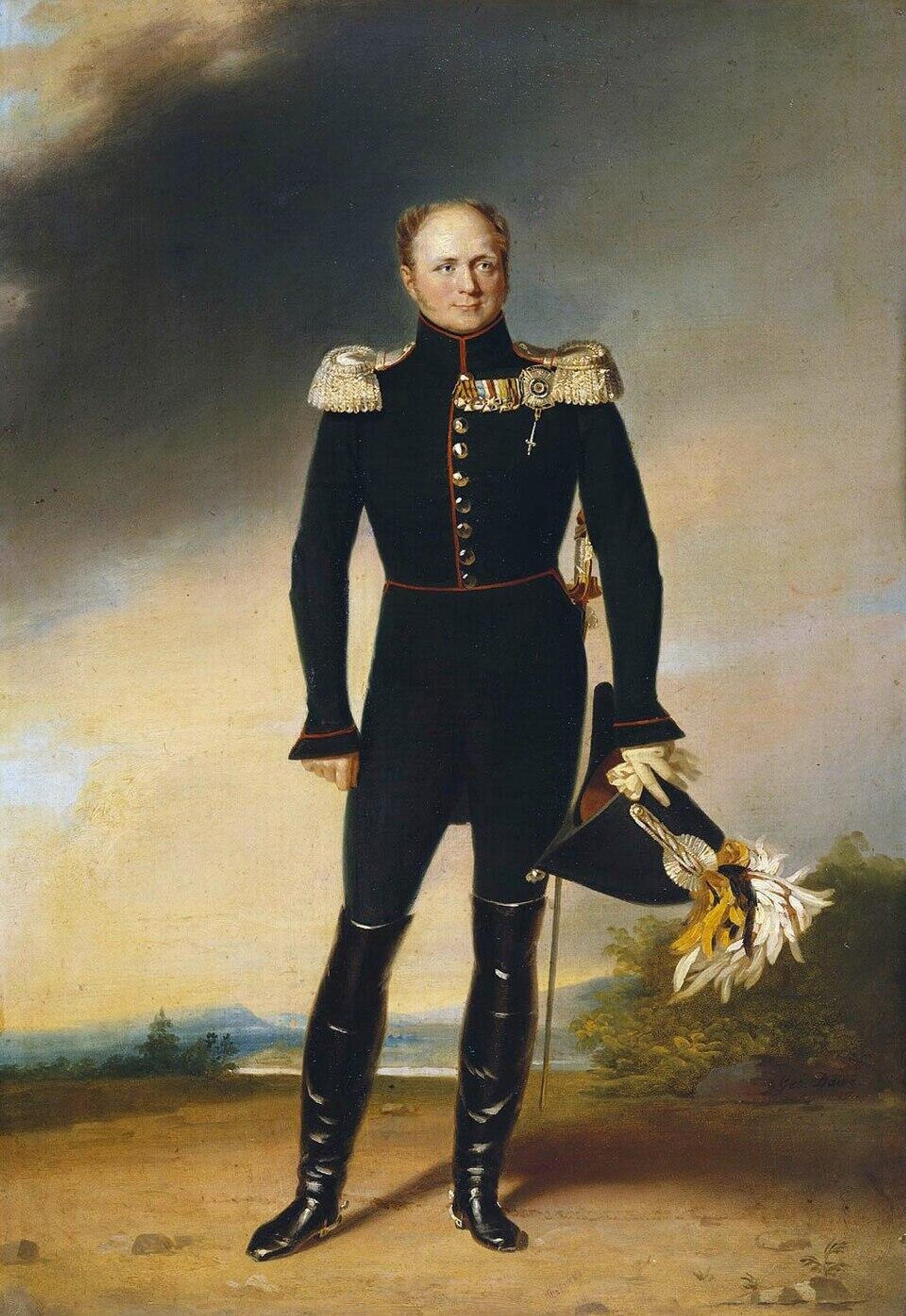 Джордж Доу Портрет императора Александра I, 1824 год (авторское повторение) Джордж Доу Портрет императора Александра I, 1824 год (авторское повторение) - РИА Новости, 1920, 20.12.2025