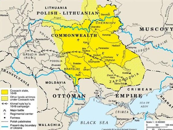Границы государства Б. Хмельницкого