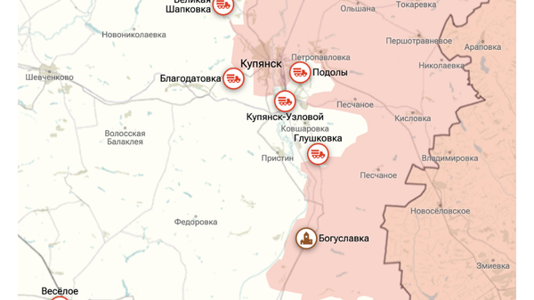 Карта ЛНР и Харьковской области