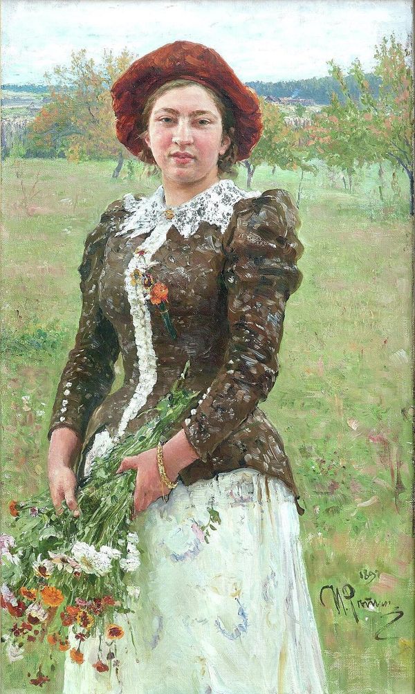 Илья Репин Осенний букет (портрет В.И. Репиной - дочери художника), 1892 год, ГТГ