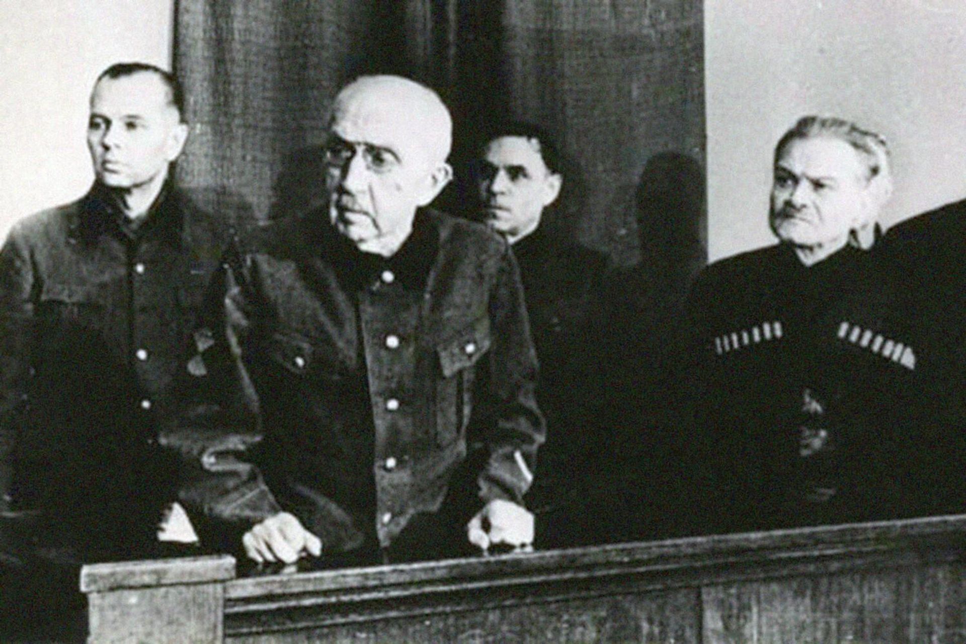 Суд над коллаборационистами, январь 1947 года: Гельмут фон Паннвиц, Пётр Краснов, Семён Краснов, Андрей Шкуро - РИА Новости, 1920, 15.02.2026
