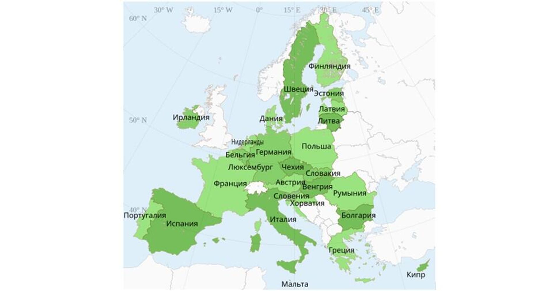 Карта ЕС, 2025 год Карта ЕС, 2025 год - РИА Новости, 1920, 26.02.2026