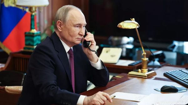 Президент России Владимир Путин во время телефонного разговора
